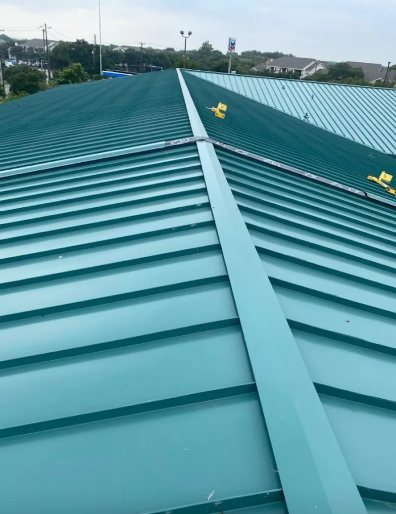 Green commercial metal roof ridge and valley for Metal Roof Repair in New Windsor